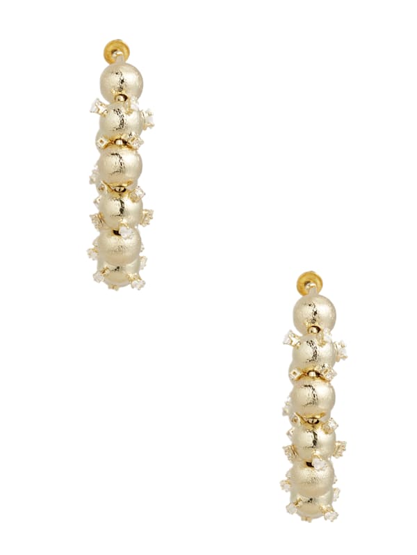Brushed Bead Hoop Earring