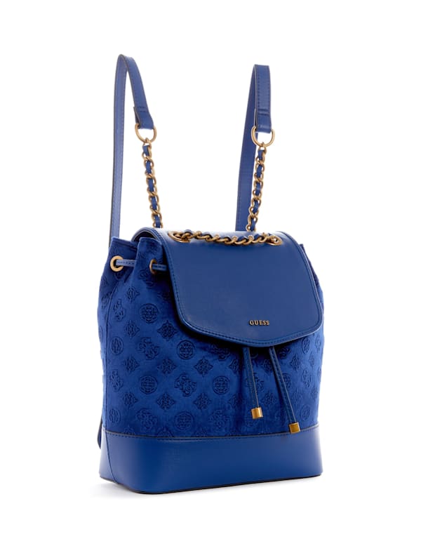 Blue guess backpack cheap