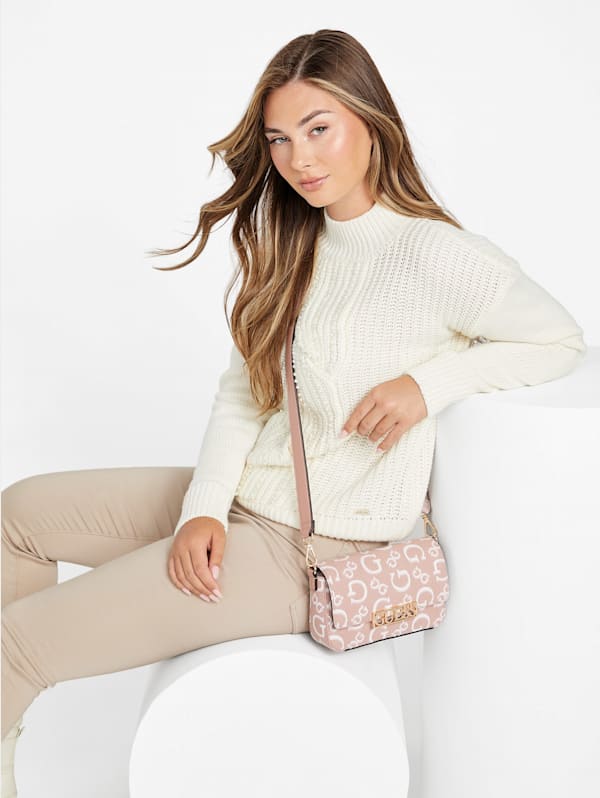 Carrboro Jacquard Logo Shoulder Crossbody Bag GUESS Factory