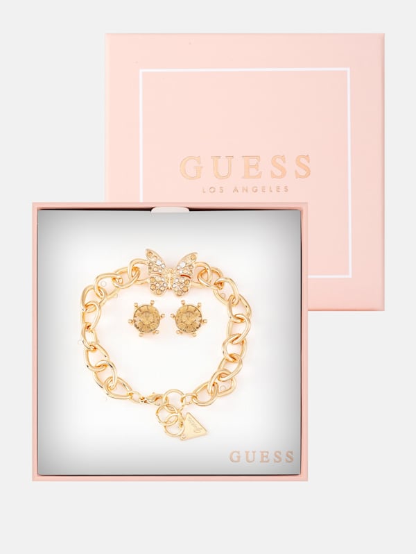 Guess crystal earrings shop set