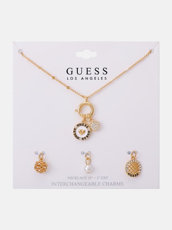 Gold Tone Coin Charm Necklace GUESS Factory Ca