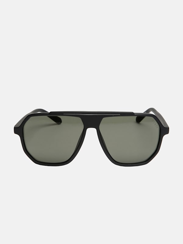 Plastic Logo Temple Aviators GUESS Factory