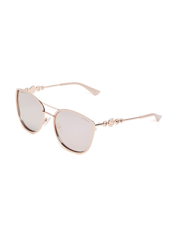 Gold metal cat eye sunglasses cheap