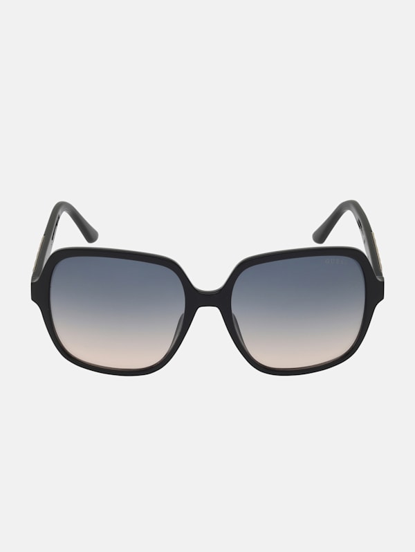 Factory Oversized Rounded Square Sunglasses Black