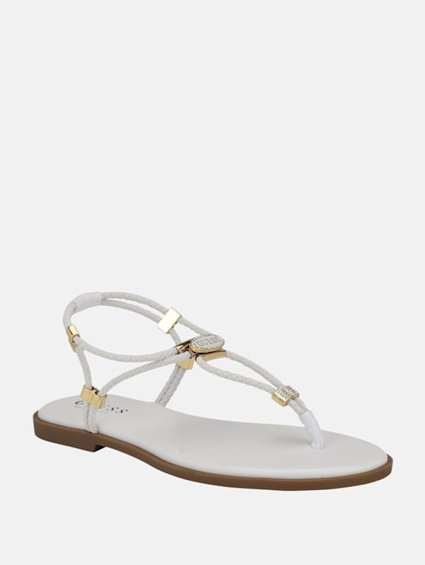 White sandals with backstrap shop