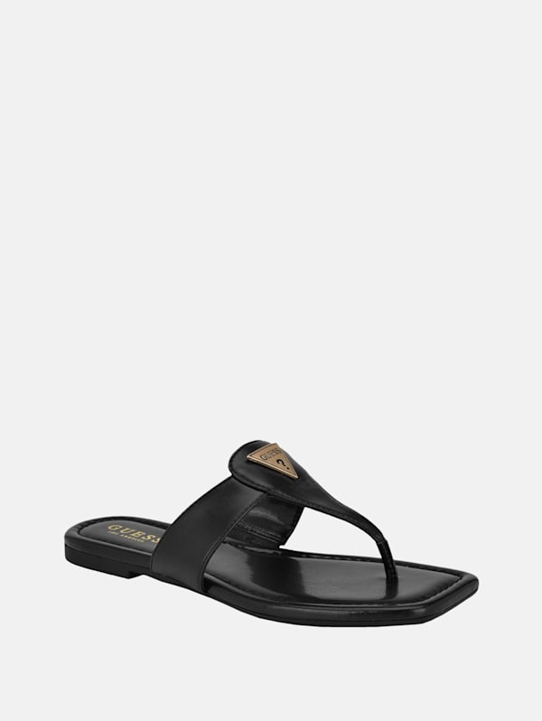 Black thong flip flops sales