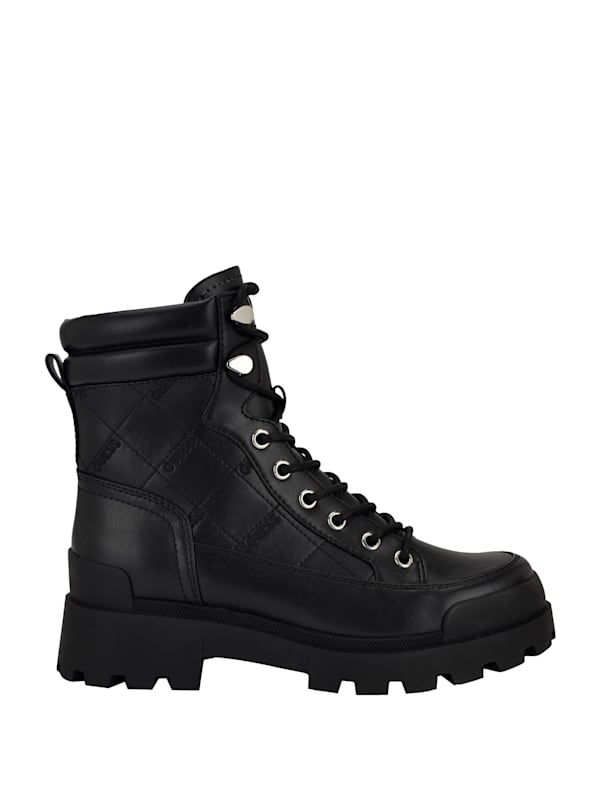 Factory Flirra Quilted Hiker Boots Black 7.5