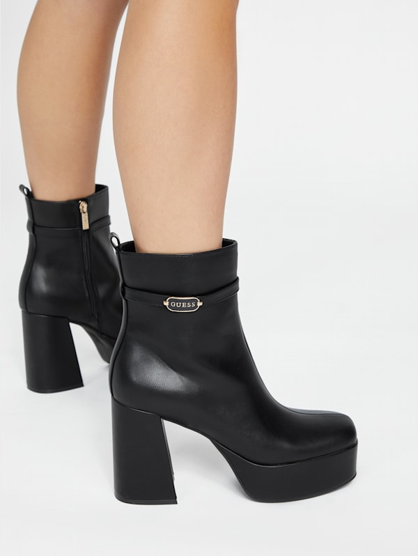 Labels Platform Heel Booties | GUESS Factory Ca