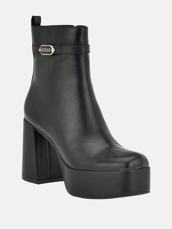 Labels Platform Heel Booties GUESS Factory