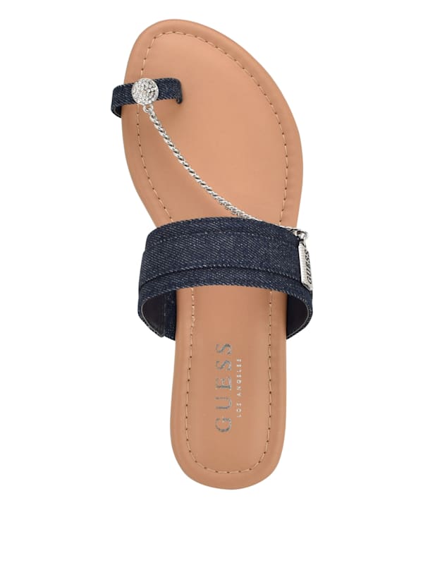Locks Denim Chain Sandals GUESS Factory