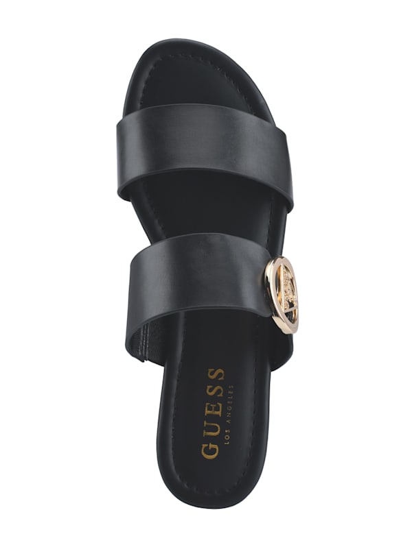 Black guess sandals hot sale