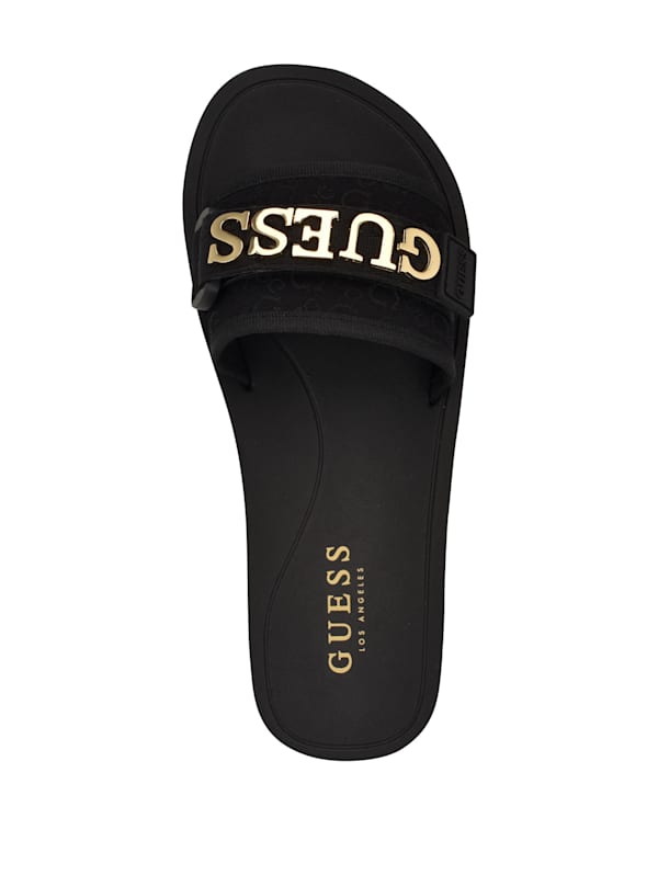 Peers Logo Slide Sandals GUESS Factory