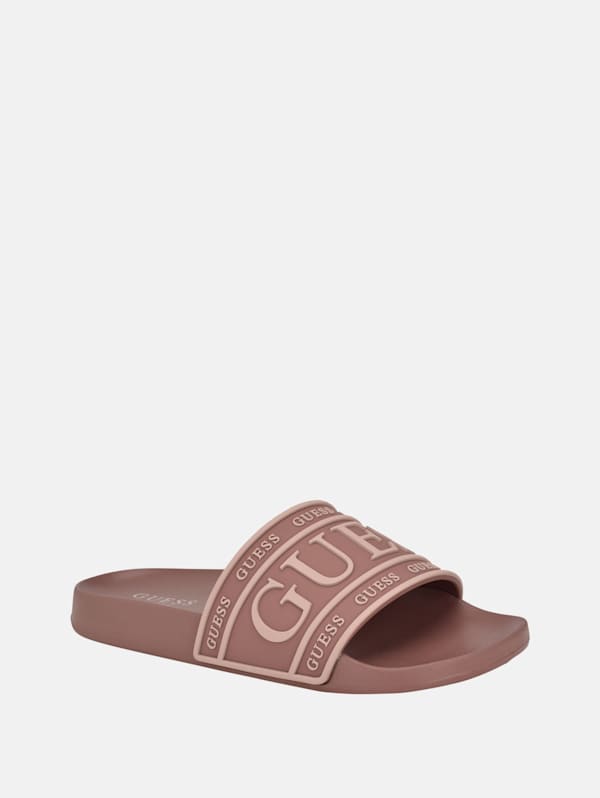 Rubies Logo Slide Sandals GUESS Factory