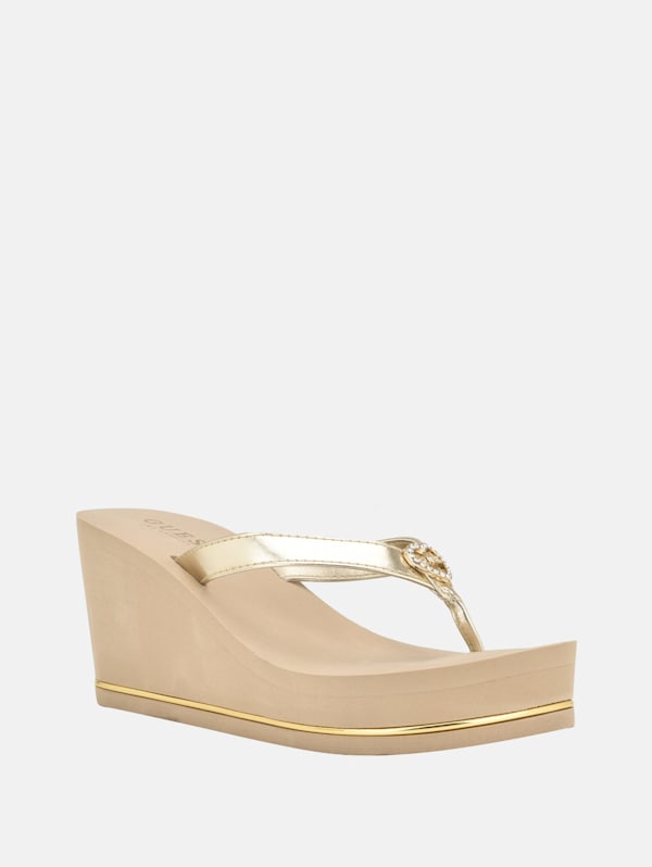 Guess wedge thong sandals clearance
