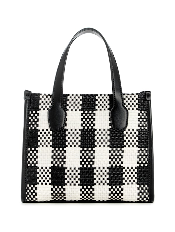 GUESS Silvana Gingham Mini Tote Pink One Size