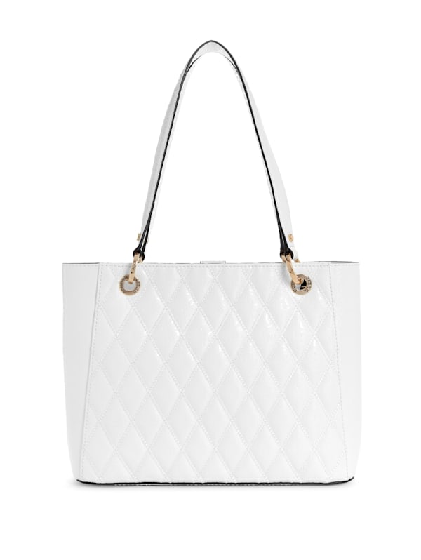 Guess white new arrivals quilted handbag