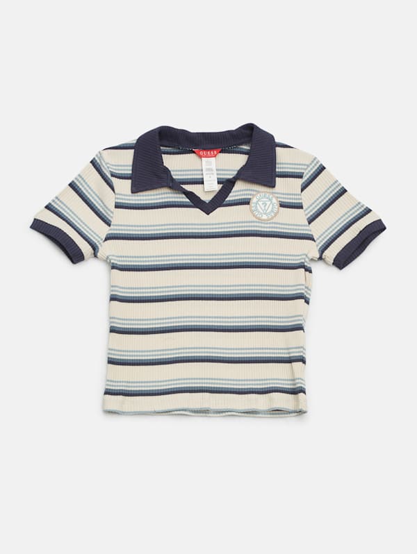 Guess striped polo store