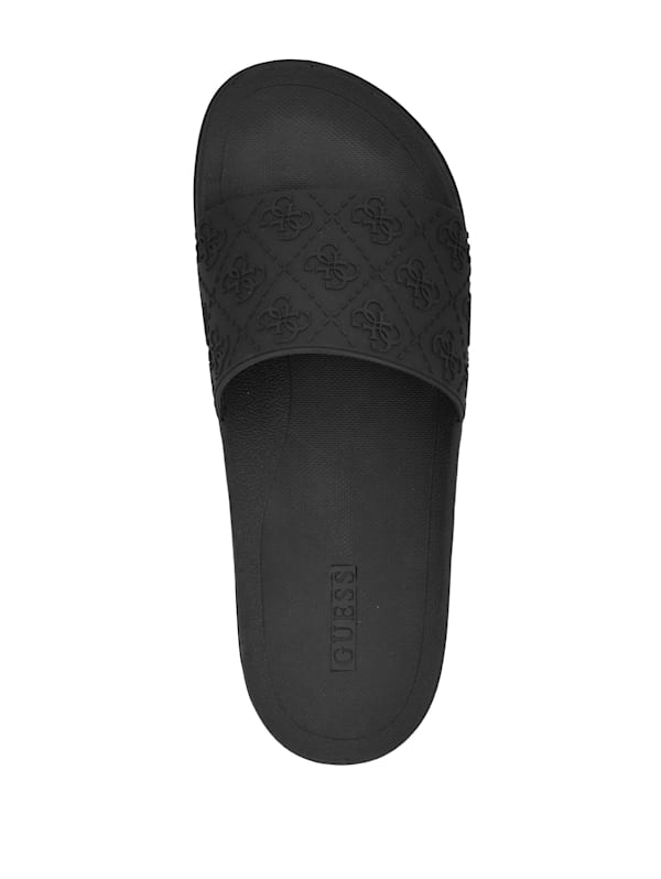 Oiyan Embossed Slides GUESS Canada