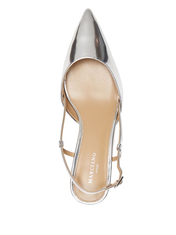 Guess silver heels cheap