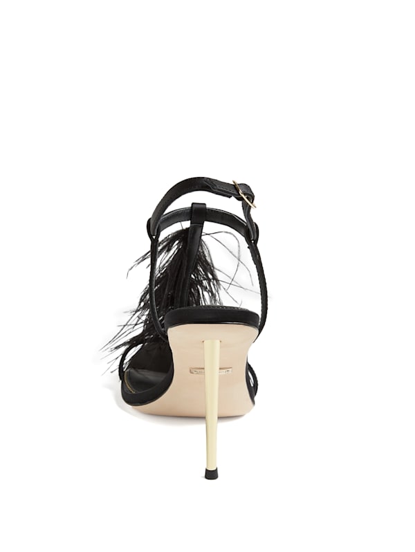 MARCIANO Reyon Feather Satin Heel Black 9