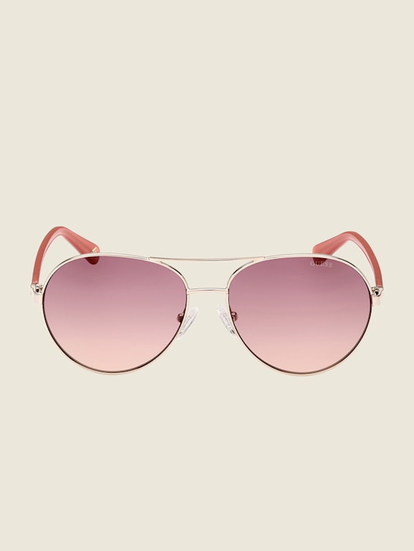 Gold Tone Aviator Sunglasses GUESS Canada