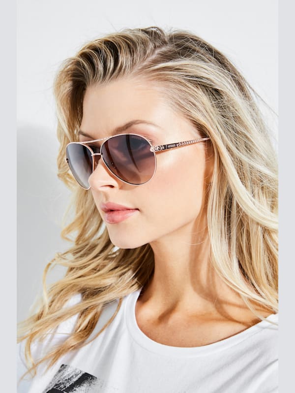 Catherine Rhinestone Aviator Sunglasses