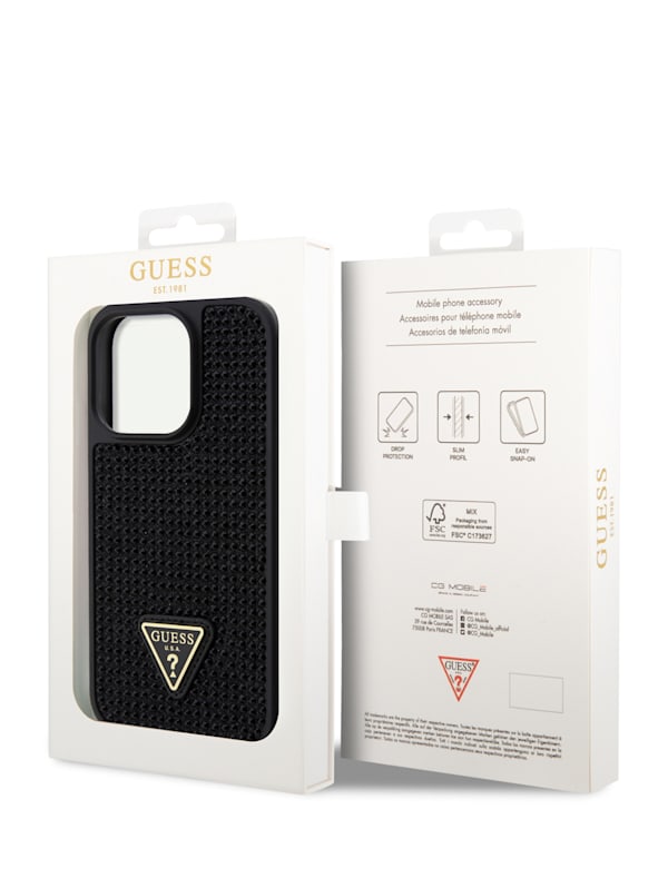 Guess Crossbody Cord 4G Print case for iPhone 15 Pro Max - black
