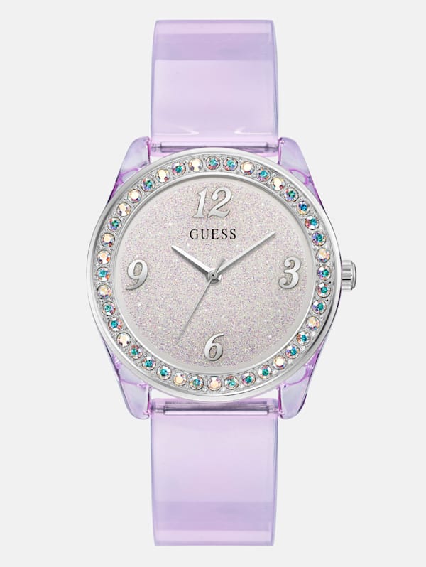 Purple crystal watch on sale
