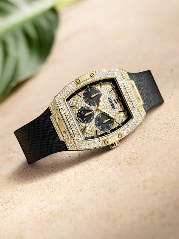 Gold-Tone Crystal Multifunction Watch | GUESS Canada