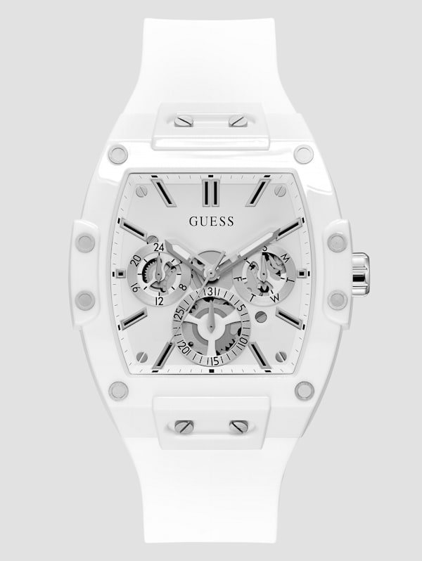 White Silicone Multifunction Watch GUESS
