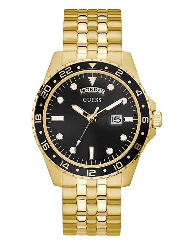 Gold Tone and Black Sport Watch GUESS Canada
