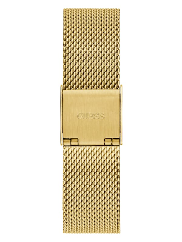 Gold Tone Mesh Analog Watch GUESS