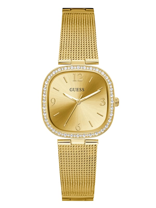 Guess Gold Tone Mesh Band Quartz Watch GW0354L2