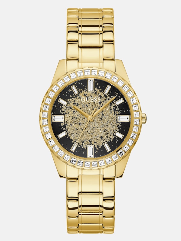 Gold Tone Analog Watch GUESS Factory