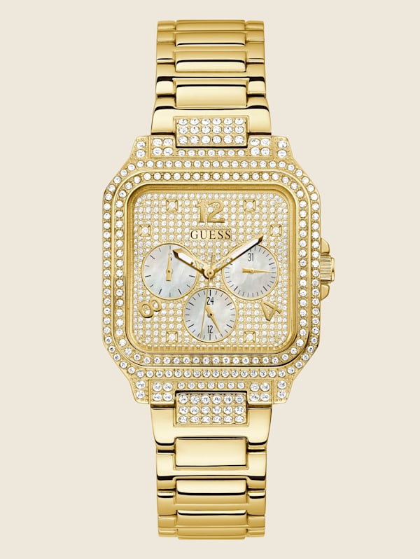 Guess watch sale gold diamond