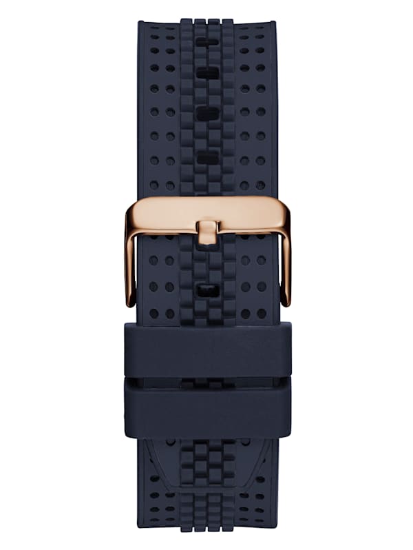 Navy Perforated Silicone Multifunction Watch | GUESS