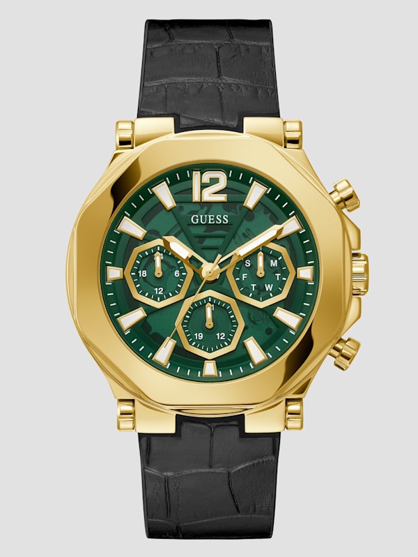 Gold guess watch on sale with black face