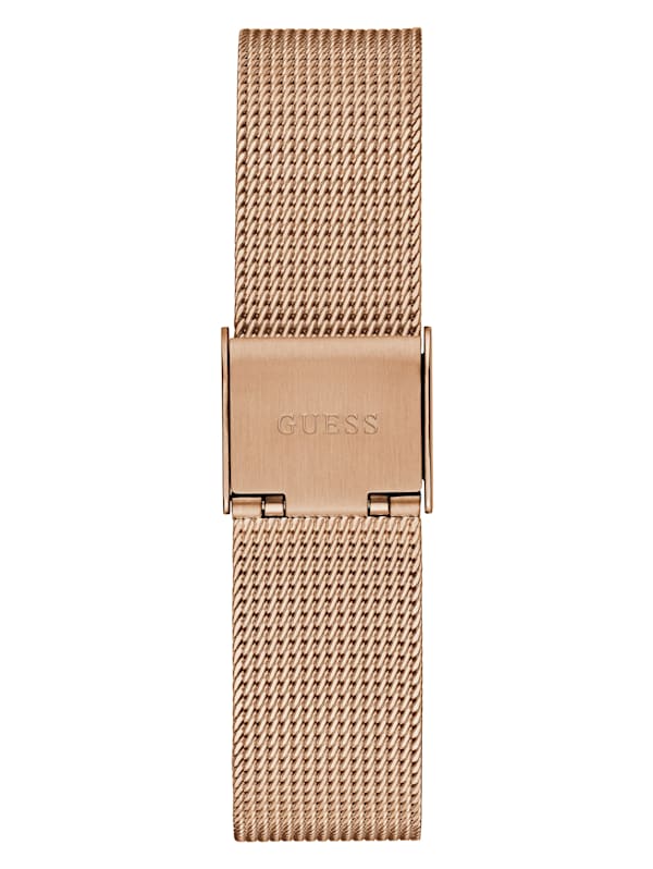 Rose Gold Tone Triangle Mesh Analog Watch GUESS