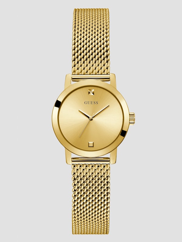Mens gold mesh watch hot sale