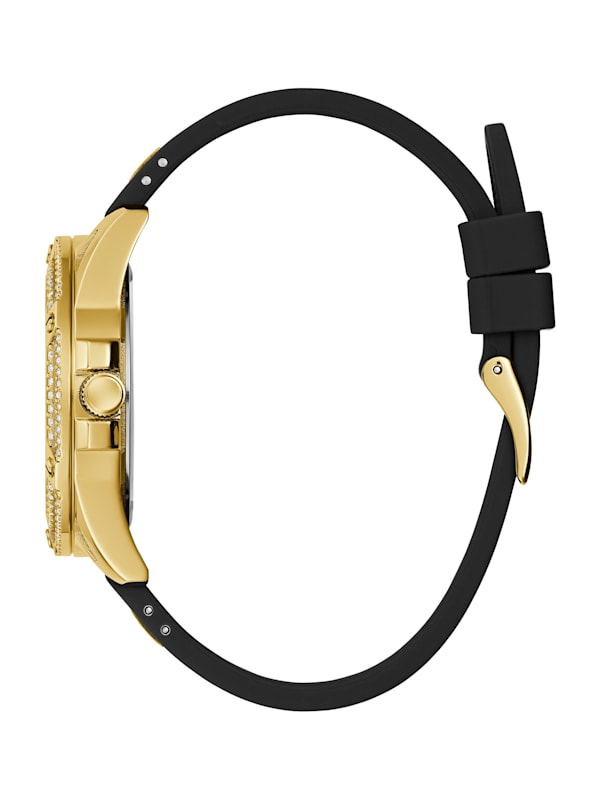 Gold and black guess watch on sale