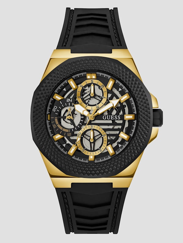 Black Silicone Multifunctional Watch | GUESS