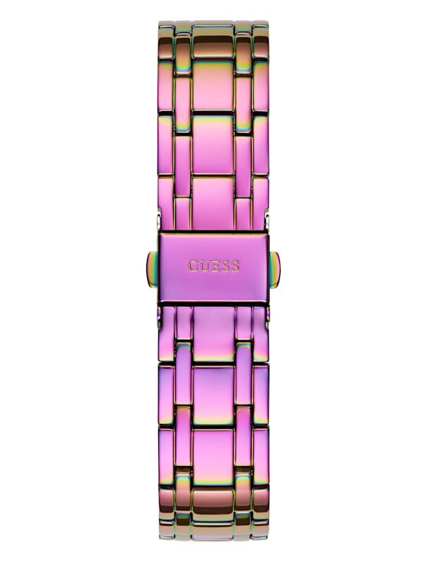 Iridescent Rhinestone Cut Through Multifunction Watch GUESS