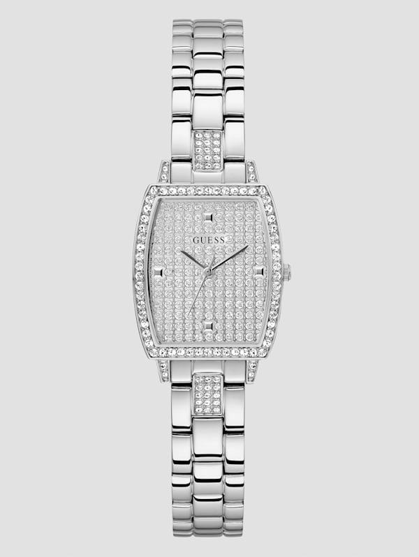 Guess women's stainless steel crystal watch best sale