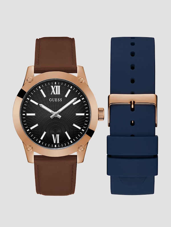 Guess watches leather discount