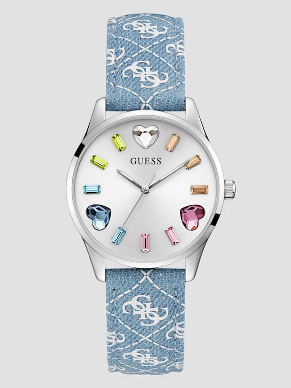 Blue Denim Analog Watch GUESS Canada