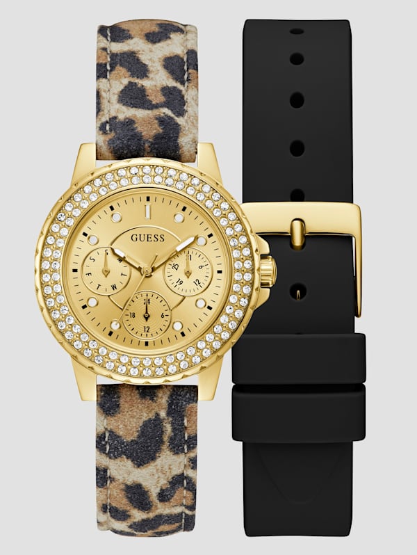 Guess watches leather outlet