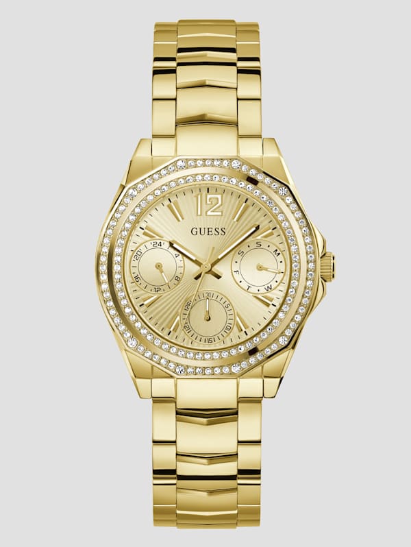 Guess gold diamond watch hotsell