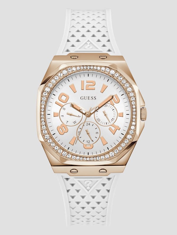 Guess watch white band on sale