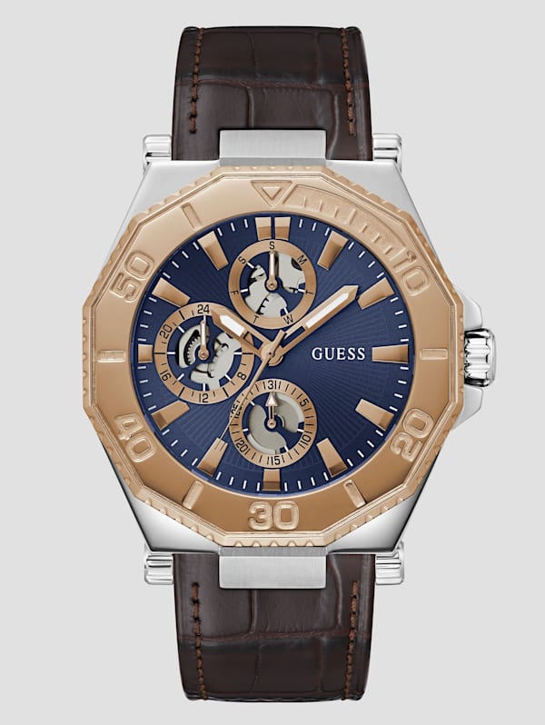 Guess mens watch leather band cheap