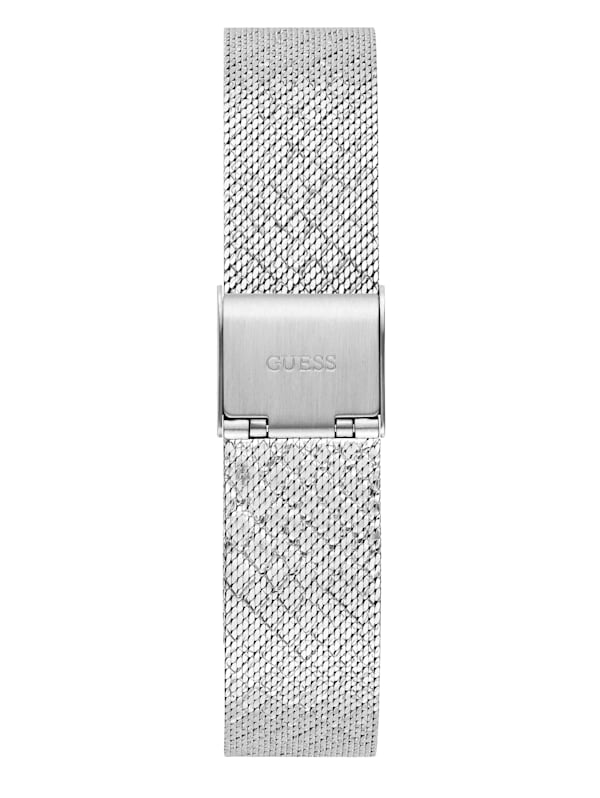 Guess Silver Tone Mesh Analog Watch Silver